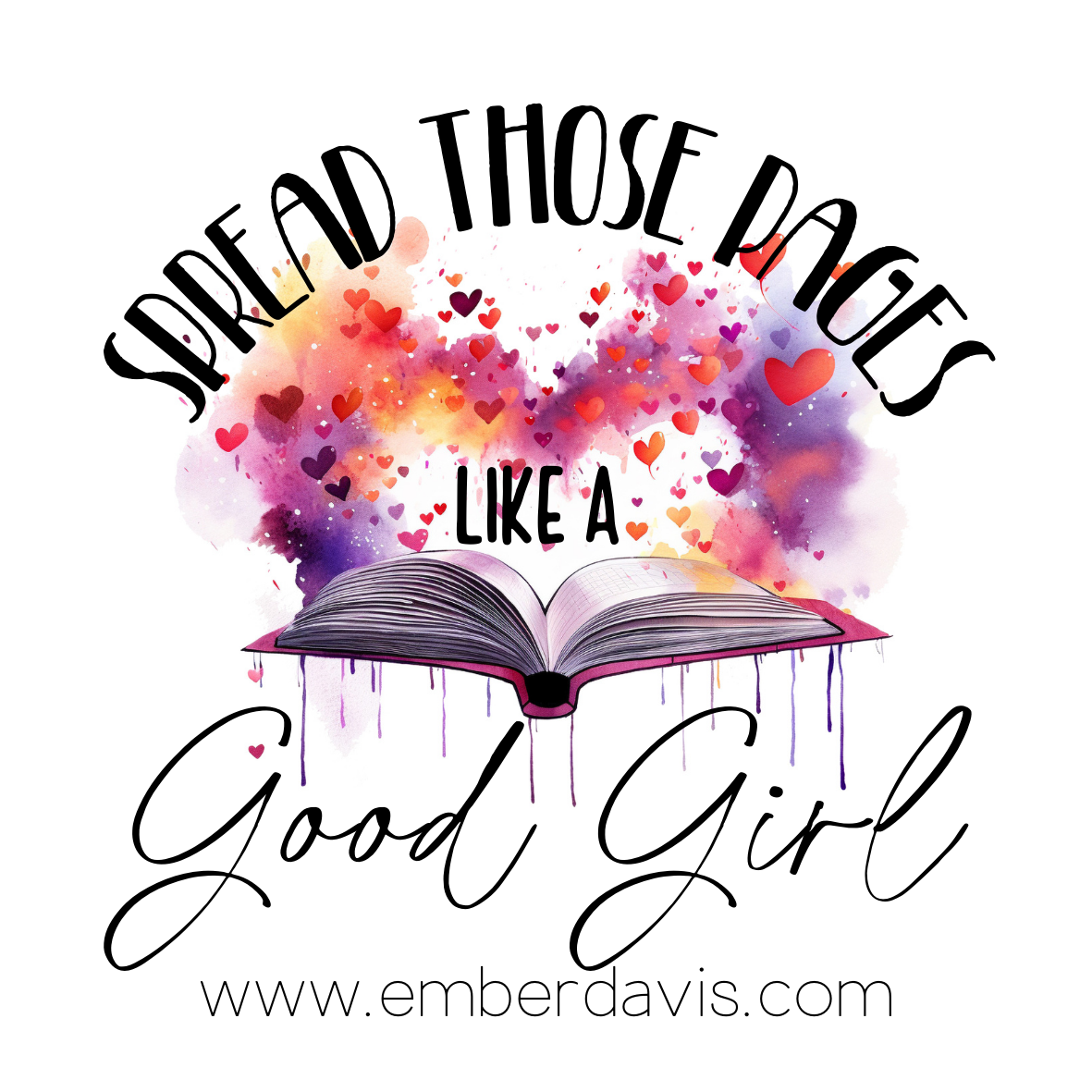 Spread Those Pages, Like A Good Girl Sticker - Hearts