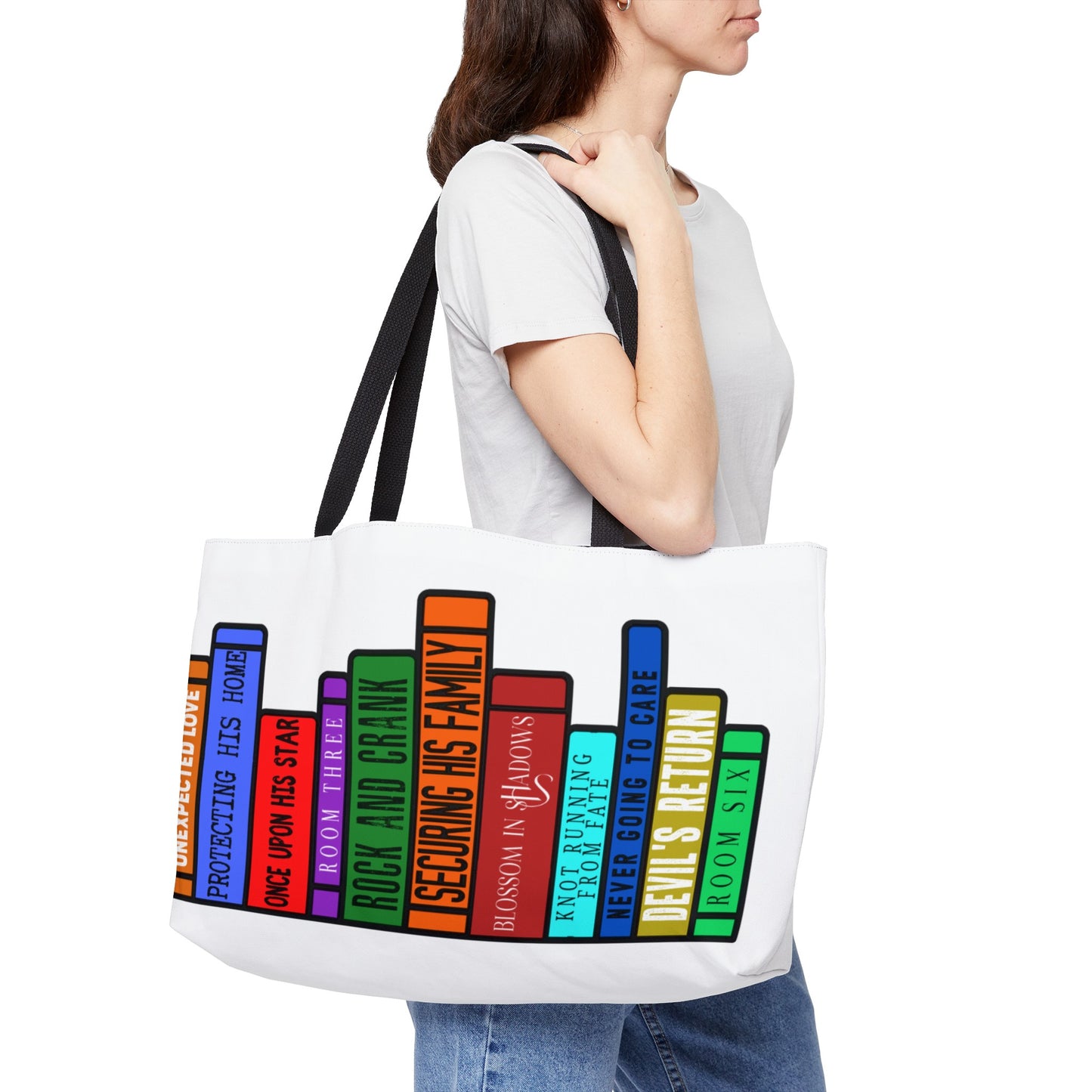 Ember's Row of Books - Weekender Tote Bag