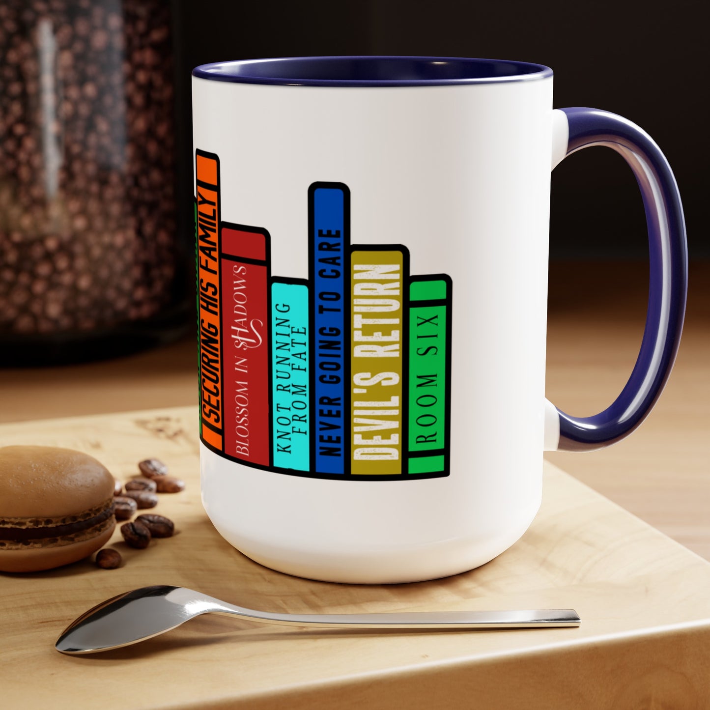 Ember's Row of Books - Coffee Mug, 15oz