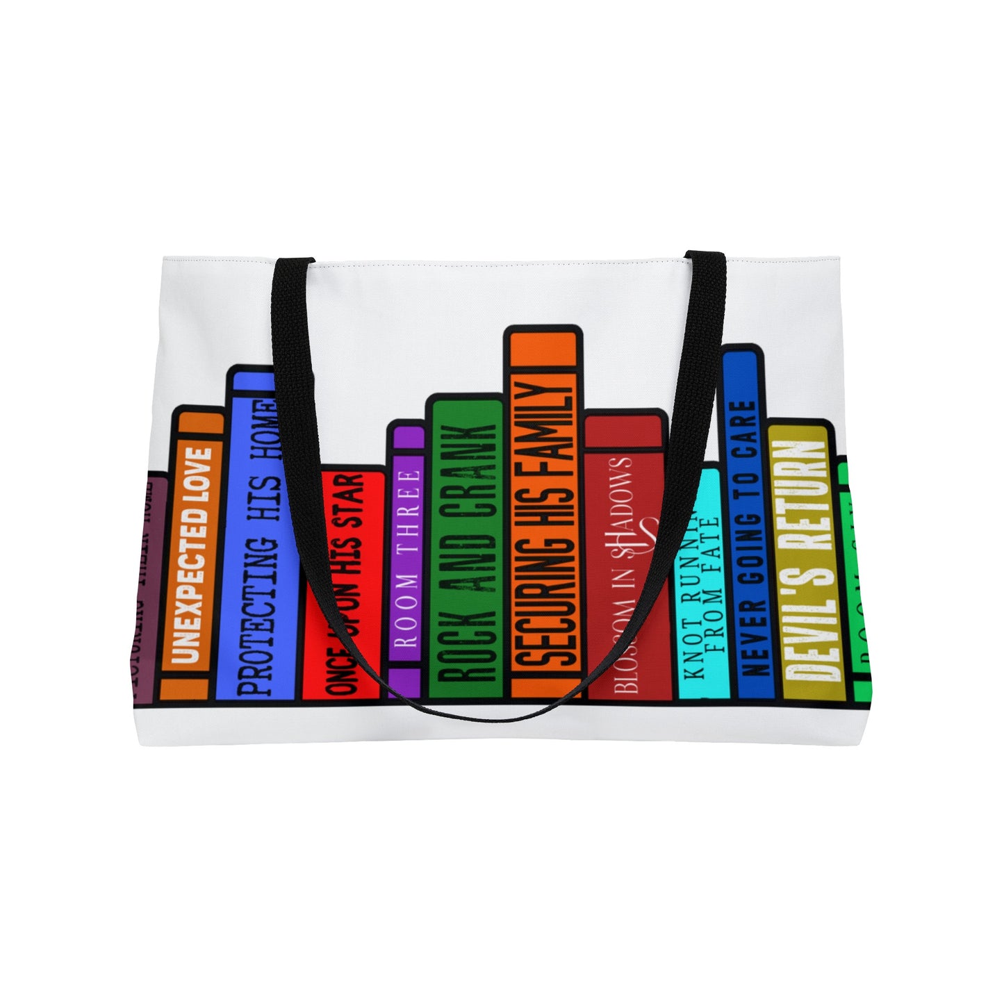 Ember's Row of Books - Weekender Tote Bag