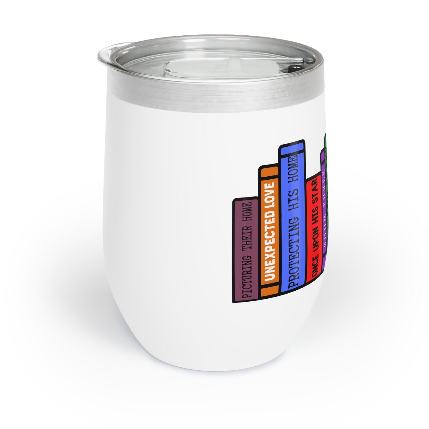 Ember's Row of Books - Chill Wine Tumbler