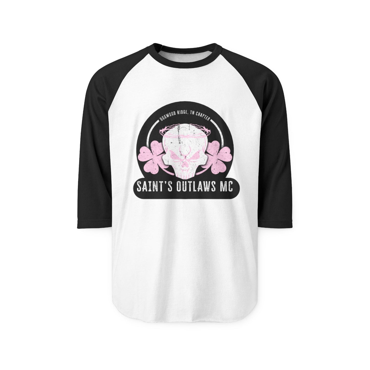 Saint's Outlaws MC: Dogwood Ridge, TN Chapter Three-Quarter Sleeve Raglan Shirt