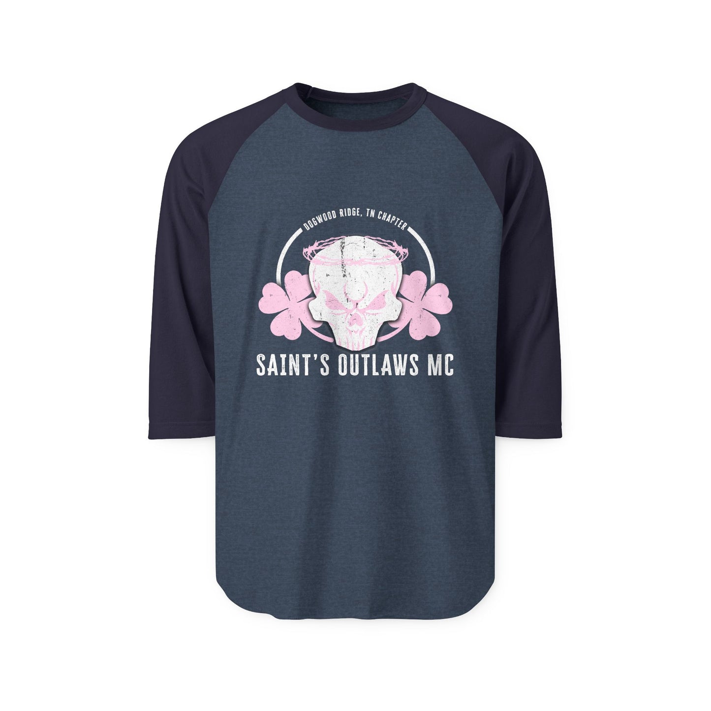 Saint's Outlaws MC: Dogwood Ridge, TN Chapter Three-Quarter Sleeve Raglan Shirt