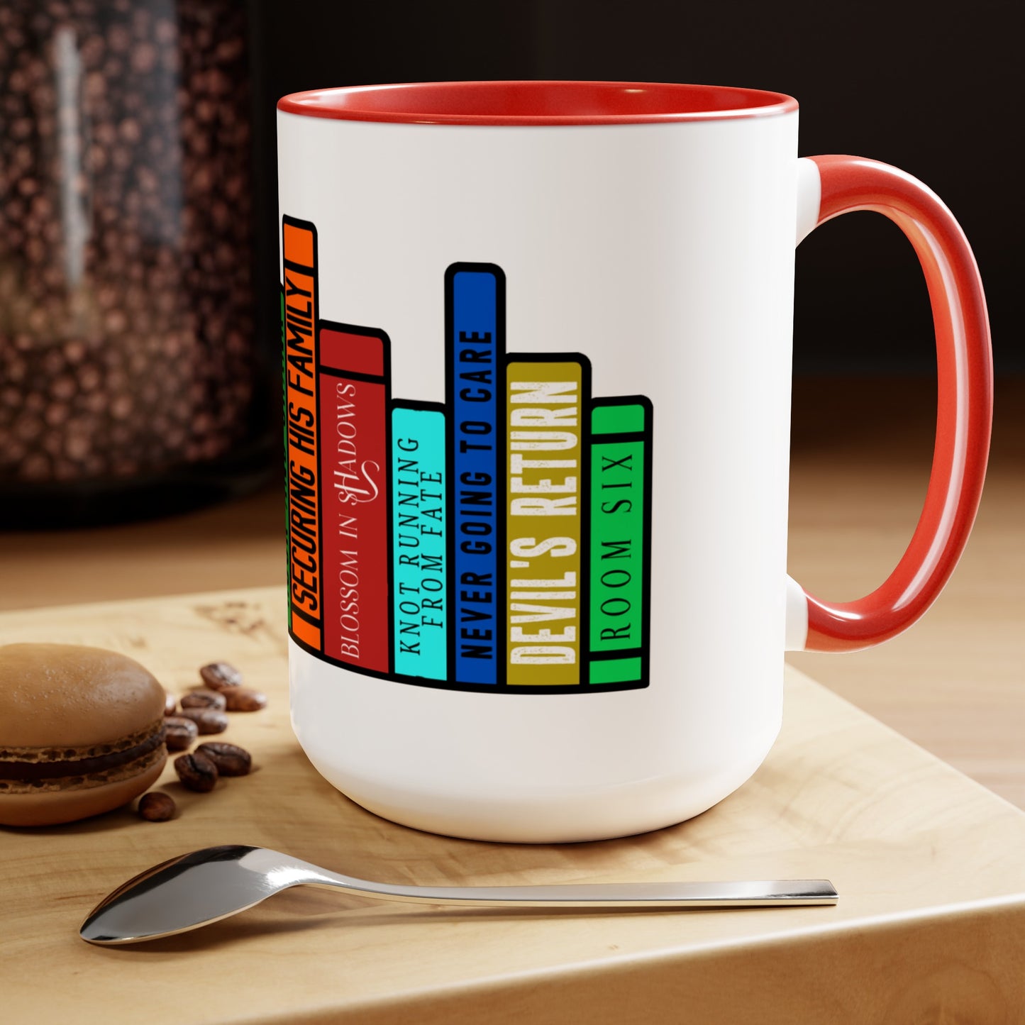 Ember's Row of Books - Coffee Mug, 15oz