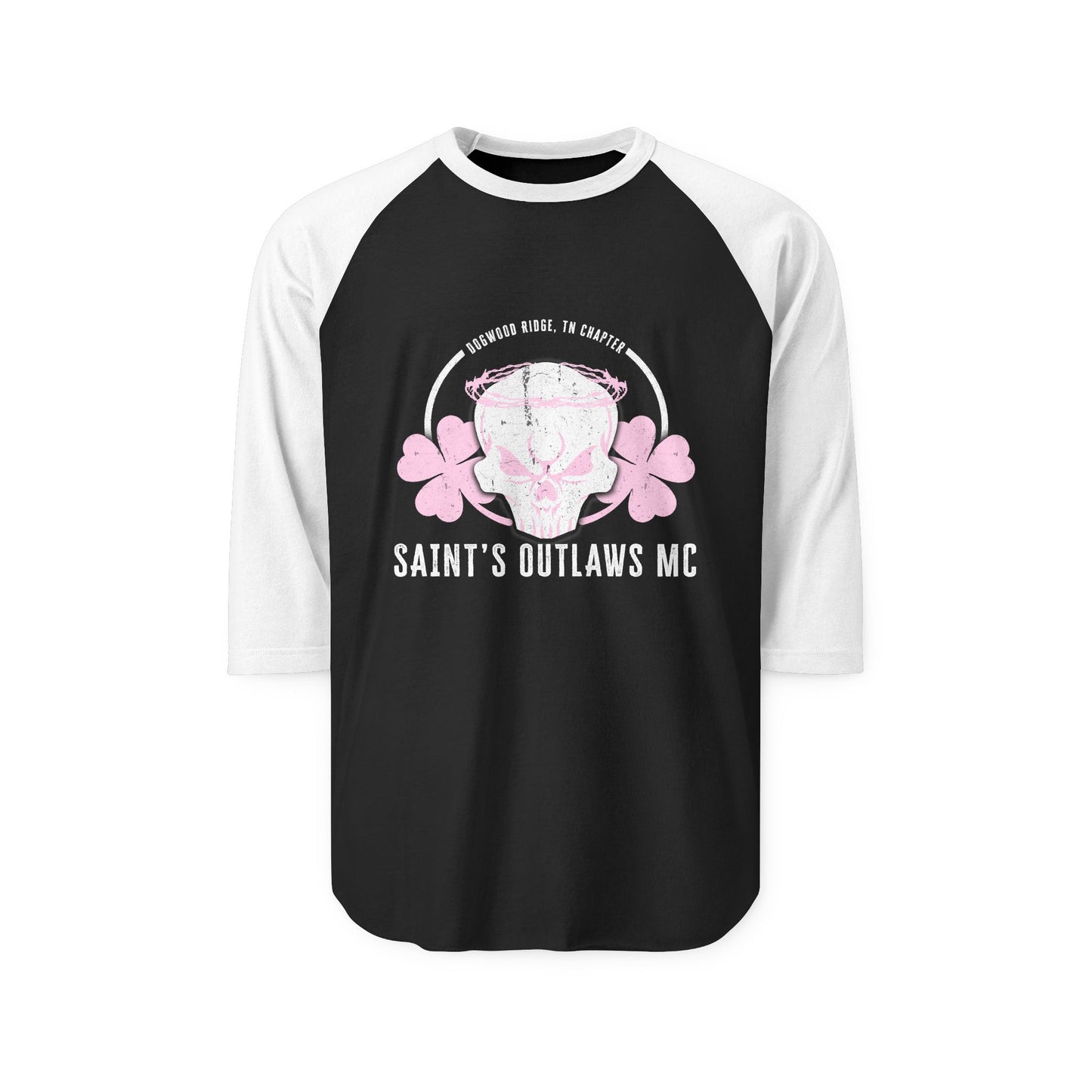 Saint's Outlaws MC: Dogwood Ridge, TN Chapter Three-Quarter Sleeve Raglan Shirt