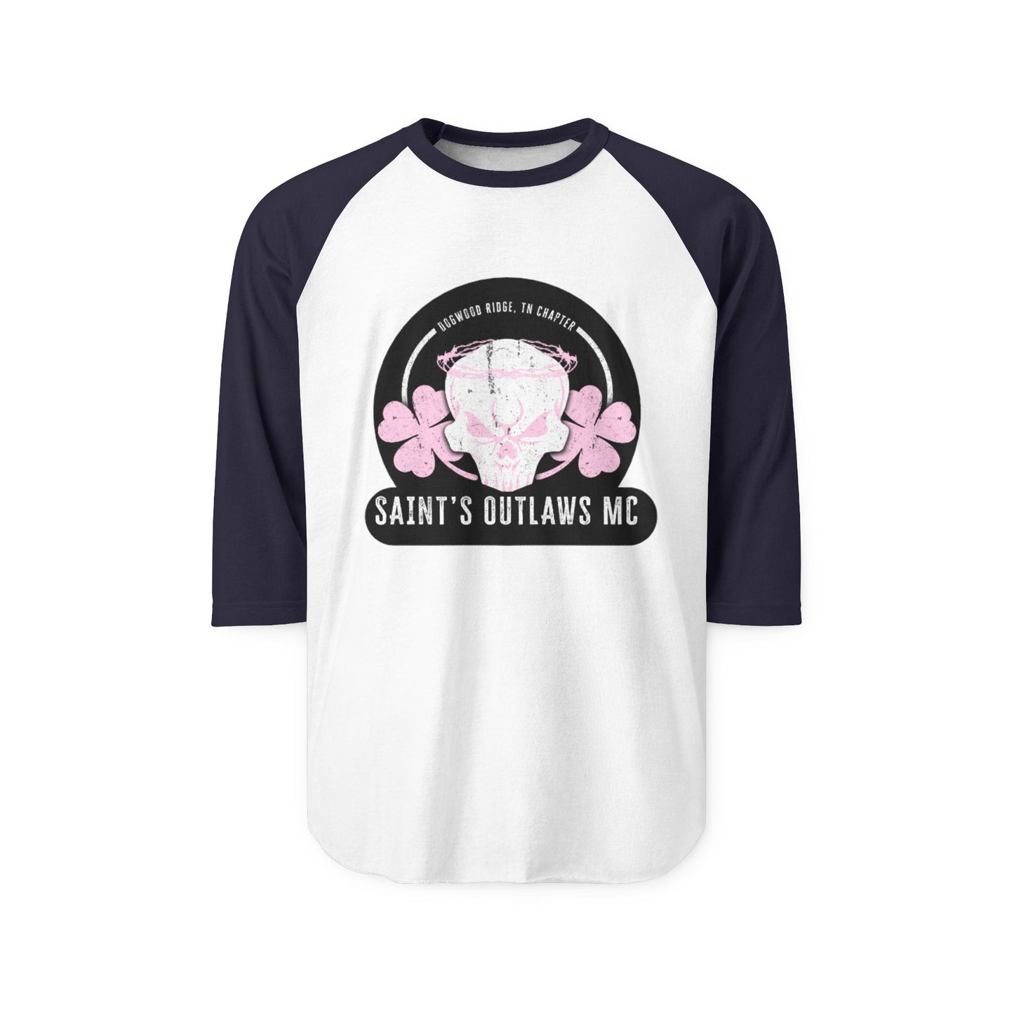 Saint's Outlaws MC: Dogwood Ridge, TN Chapter Three-Quarter Sleeve Raglan Shirt