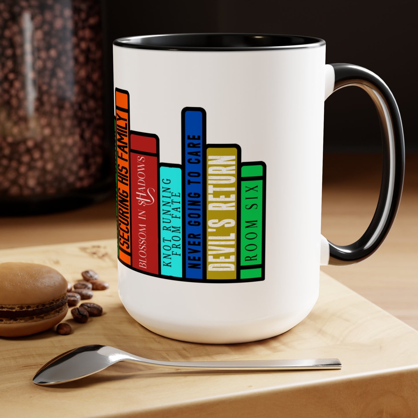 Ember's Row of Books - Coffee Mug, 15oz