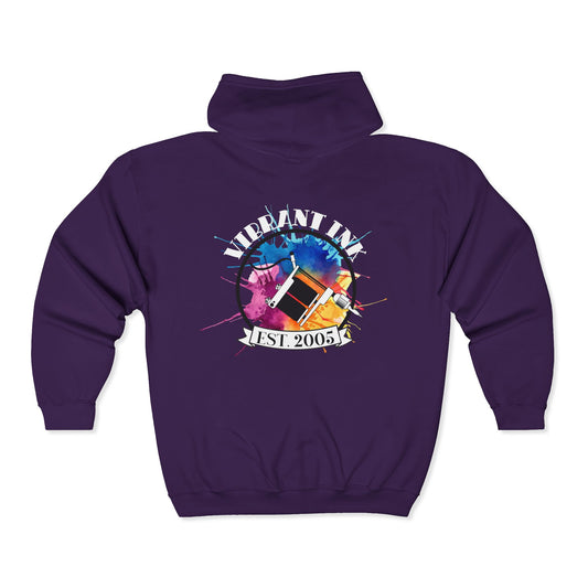Vibrant Ink Zip Hooded Sweatshirt