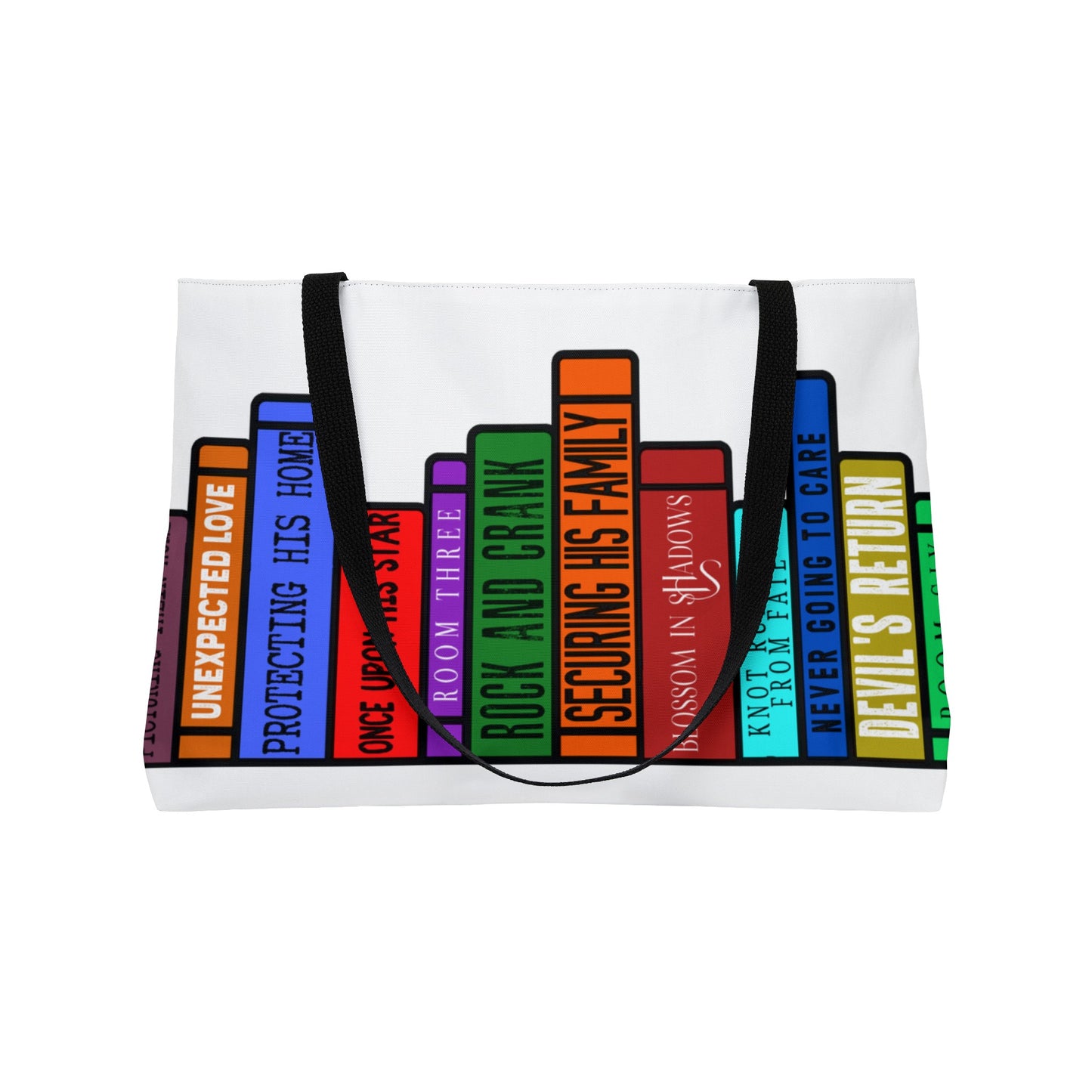 Ember's Row of Books - Weekender Tote Bag