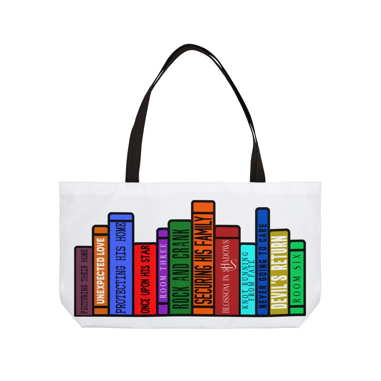 Ember's Row of Books - Weekender Tote Bag