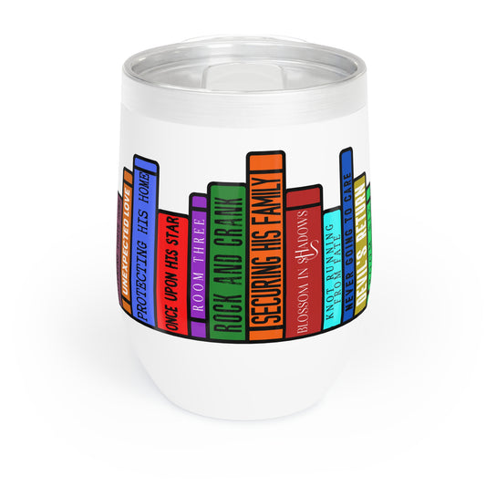 Ember's Row of Books - Chill Wine Tumbler