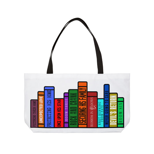 Ember's Row of Books - Weekender Tote Bag